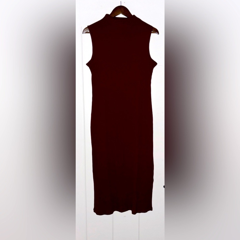 Amour Vert Luxe Paris Bodycon Rib Midi Dress Women L Career Office Wear NEW